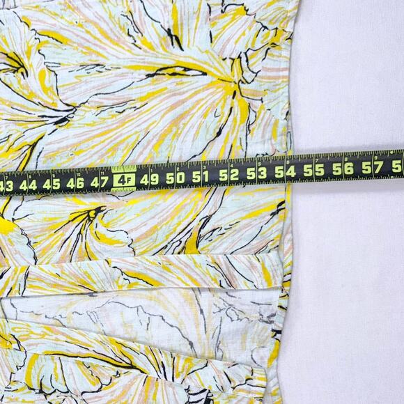 Onia x DVF Women's Renee Tropical Floral Linen Maxi Dress Yellow - Picture 12 of 16